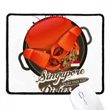 Imagem de Mousepad tradicional Singapura Chili Crab borda costurada tapete de borracha para jogos