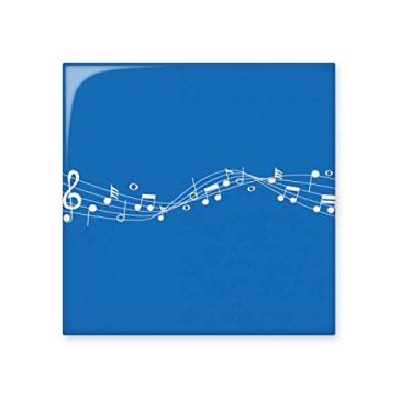 Imagem de Azulejo de cerâmica brilhante Blue Energetic Music 5-le Staff, pedra de parede para cozinha e banheiro