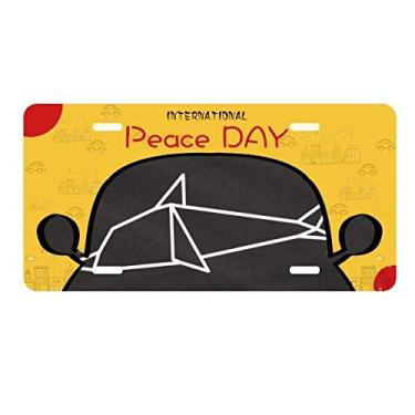 Imagem de Placa de licença abstrata origami golfinho geométrico placa etiqueta decoração de carro dia da paz