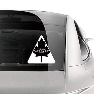 Imagem de Adesivo de carro Happy Canada Day 4 de julho folha de bordo preto decalque de bagagem de motocicleta bicicleta