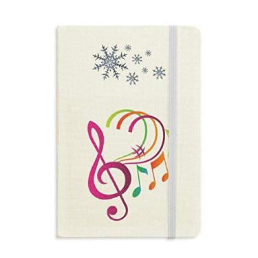 Imagem de Caderno de anotação musical verde laranja rosa grosso flocos de neve inverno