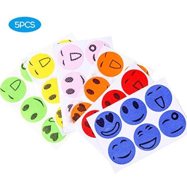 Imagem de Festnight 5 Pcs Adesivo Repelente de Mosquitos Inseto Mosquito Seguro Natural Sorrindo Rosto Patches para o Bebê Crianças Adultos (5Pcs)