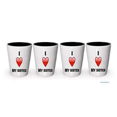Imagem de Copo de shot I Love My Sister - Presentes para a família (4)