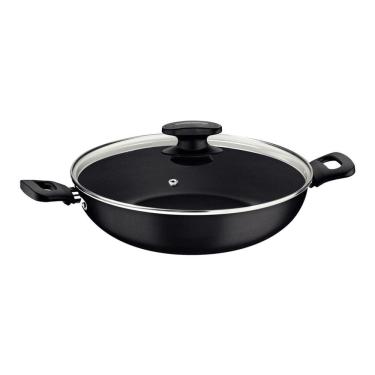 Imagem de Panela  Wok Tramontina Antiaderente com Tampa 28 Cm Grafite