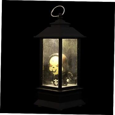 Imagem de Abaodam 1Pc Luz De Halloween Topper De Mesa Decoração De Casa Lanterna LED Vintage Lanterna De Halloween Luz Chama Lanterna Vintage Peças Centrais De Ação De Graças Luz Decorativa Lâmpada