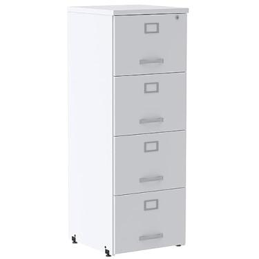 Imagem de Armário de Arquivo Oficio Pe25 Pandin 45,70 cm (largura) em Mdp Cor Liso Branco 4 Gavetas