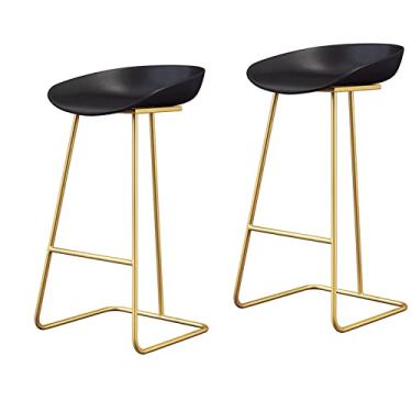 Imagem de Cadeiras de sala de jantar cadeiras de sala de jantar tamboretes de bar conjunto de 2 cadeiras para sala de jantar de pequeno-almoço contemporâneas com encostos e pernas de metal, bancos altos de barra de cozinha Everything is Fine
