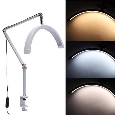 Imagem de Luminaria Estetica Mesa Suporte Celular 3 Tons Ajustavel Meia Lua Spa Dentista Salao Beleza Estudio Consultorio Tatuagem Maquiagem Limpeza Pele Rosto Cilios Sobrancelha Iluminaçao