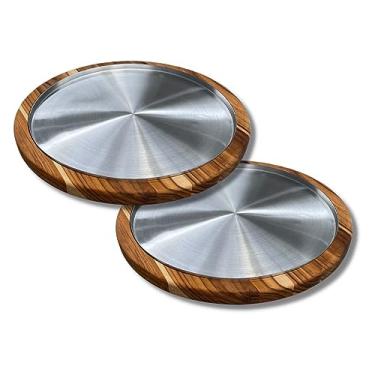 Imagem de Kit 2 Suporte Bandeja 45 cm Para Pizza com Forma Alumínio