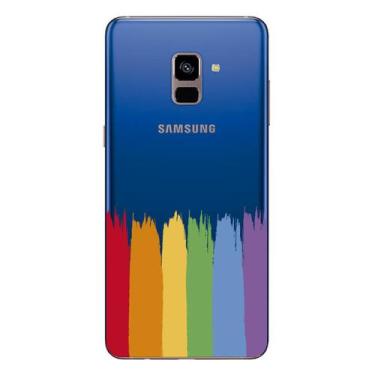 Imagem de Capa Case Capinha Samsung Galaxy A8 Plus Arco Iris Pinceladas - Showca