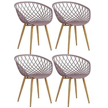 Imagem de Loft7, Kit 4x Cadeiras Clarice Nest Sidera com Apoio de Braços, Sala Cozinha e Lazer, Polipropileno e Metal - Fendi