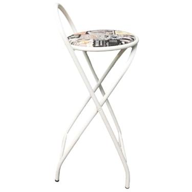 Imagem de Banqueta Alta Articulável e Dobravel com 70 cm de Altura Branco (Assento Bar)