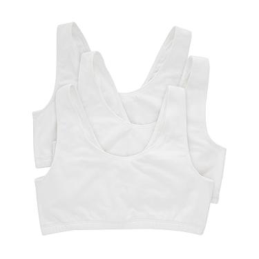 Imagem de Hanes Top cropped feminino de algodão gola canoa (pacote com 3), Branco/Branco., GG