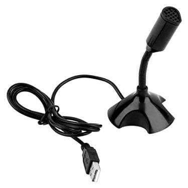 Imagem de DAGIJIRD Mini suporte de microfone de fala de mesa USB de plástico preto para computador portátil e notebook