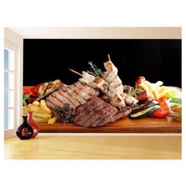 Imagem de Papel De Parede 3D Alimentos Carne Churrasco 3,5M Al291