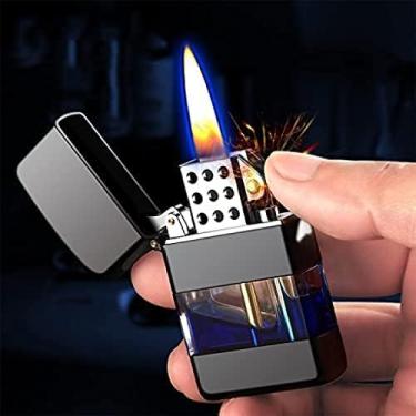 Imagem de Isqueiro De Querosene De Chama Alta E Macia, À Prova De Vento, Reutilizável, Roda De Areia, Isqueiro Masculino De Metal Para Fumar, Presente De Decoração De Coleção 【Sem Combustível】 4,Serene16