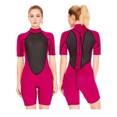 Imagem de Roupa de mergulho curta feminina de 2 mm e 3 mm, roupa de mergulho masculina de neoprene para surfe, natação e mergulho com snorkel
