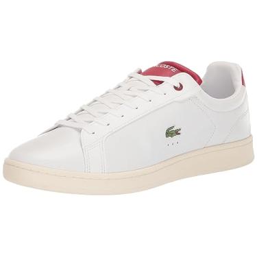 Imagem de Lacoste Tênis masculino Carnaby Pro Tone On Tone Couro, Branco/Vermelho, 43