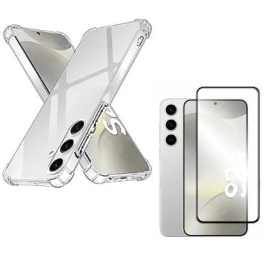 Imagem de Capa Capinha Anti Impacto + Película de Vidro Temperado 3D Compatível Com Samsung Galaxy S24 Plus - (Hard Glass Store)