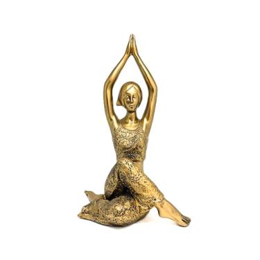 Imagem de Escultura Yoga Dourada - Posição Lótus