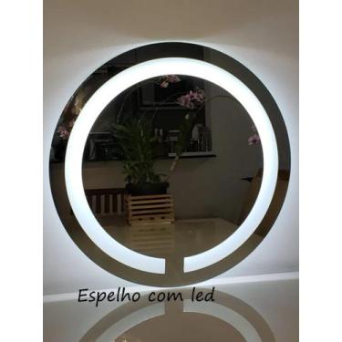 Imagem de Espelho Jateado Redondo 60cm Com Led Frio - Woodglass