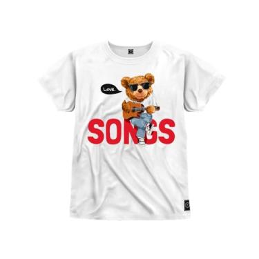 Imagem de Camiseta Infantil Algodão Estampada Urso Bad Boy Branco 12