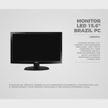 Imagem de Monitor Led 15.6 Widescreen Brazil Pc 16bp68vx Preto
