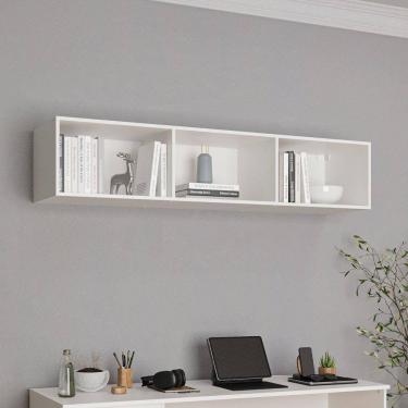 Imagem de Módulo Nicho Triplo Modulado Hera Cabecasa Madeiramadeira Branco Geada