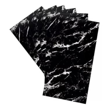 Imagem de 30 Placas Adesiva Parede Piso Painel Mármore Preto Vinílico Premium Autocolante 3d Lavavel 30x60cm