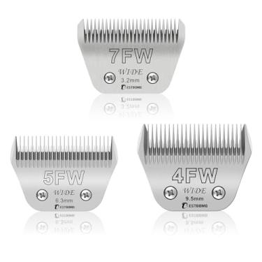 Imagem de BESTBOMG Tamanho 7FW+5FW + 4FW Largura removível para cães de estimação, comprimento de corte 1/20.3 cm a 1/10.2 cm (3,2-9,5 mm), compatível com Andis, Oster A5, Wahl km10 Clippers