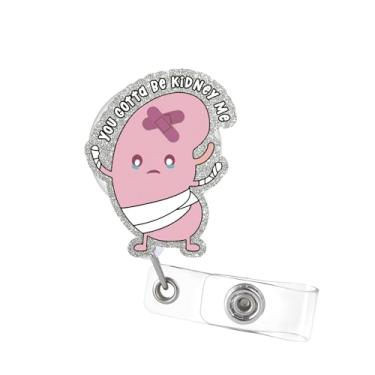 Imagem de Carretel retrátil para crachá de identificação de lesão renal, acessório de acrílico para urologia renal, urologista, enfermeira, médico, consultório médico