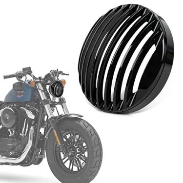 Imagem de PSLER Capa de grade de farol dianteiro de motocicleta de 14,6 cm para Sportster Roadster XL1200R XL883 883 Custom XL883C XL1200C Low XL883L XL1200L Iron 883 XL883N 2004-2014 (plástico ABS)