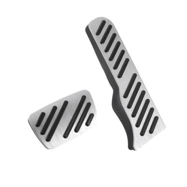 Imagem de Motoforti Capas de pedal de freio e acelerador, para Chevrolet Camaro 2016-2023, metal, tom preto prateado, 1 conjunto
