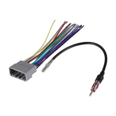 Imagem de A ABSOPRO Cablagem de rádio estéreo CD Player com adaptador de antena Chicote de fios de 16 pinos para Dodge Durango 2002-2003