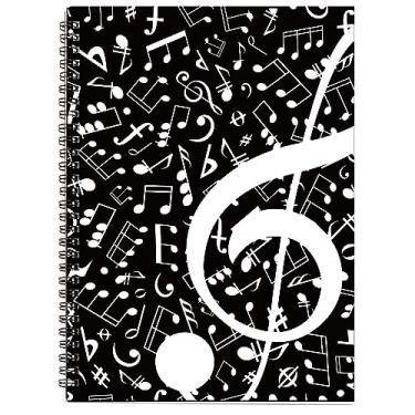 Imagem de MAXCURY Caderno de música em branco, composição, manuscrito, papel, arte, música, preto, 100 páginas, 26 x 19 cm
