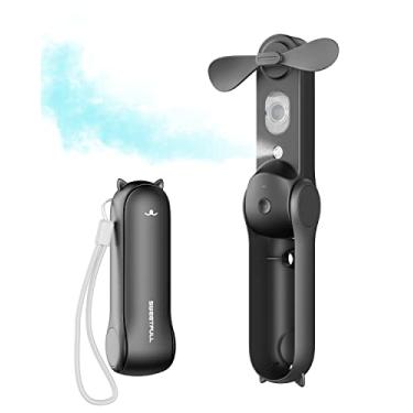 Imagem de SWEETFULL Ventilador de nebulização portátil, ventiladores pessoais de mão, ventilador pequeno recarregável, mini spray de água, ventiladores portáteis para crianças, mulheres, para viagens, ao ar