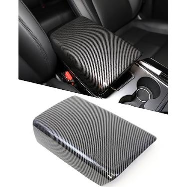 Imagem de Capa de apoio de braço compatível com modelo Y (2019-2025) / modelo 3 (2017-2023), tampa da tampa do console central ABS capa de caixa de apoio de braço, acessórios de modificação interna (padrão de