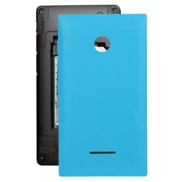 Imagem de MUDASANQI Capa traseira de bateria compatível com Microsoft Lumia 435, capa de substituição traseira (azul)