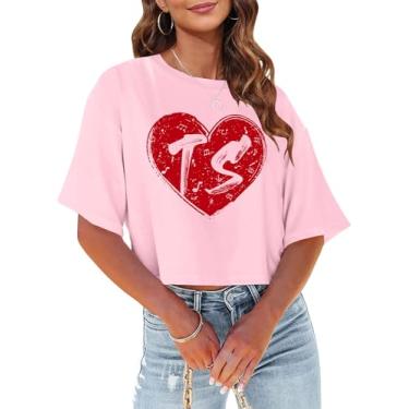 Imagem de Camisetas femininas de concerto para amantes de música country Love TS Crop Tops de manga curta para fãs de presente, rosa, P