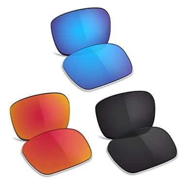 Imagem de TRUSHELL Lentes de reposição polarizadas para óculos de sol Oakley Valve New 2014 - azul oceano + preto + vermelho fogo