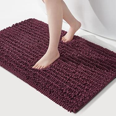 Imagem de FLOLEOPA Tapetes de banheiro de microfibra de pelúcia macia, absorventes antiderrapantes para lavagem à máquina, tapetes de banho secos para banheira, chuveiro e banheiro, tapete para porta de entrada