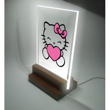 Imagem de Abajur E Luminária Infantil - Hello Kitty Coração - Visaoled
