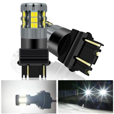 Imagem de UPXSXT 2 peças 3157 lâmpada de freio LED branca, 4157 3057 3157A 3457 4057 T25 P27/7W CANBUS Lâmpada de substituição anti-hiperflash livre de erros, super brilhante 30-SMD 25W 4000LM