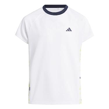Imagem de adidas Camisa polo de desempenho gráfico para meninas, branca, PP