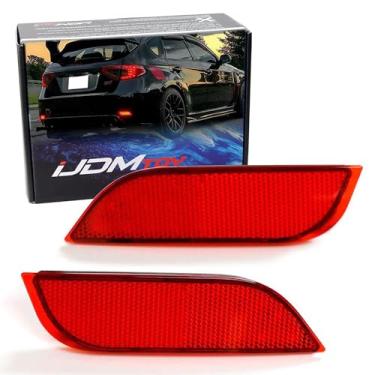 Imagem de Lentes vermelhas iJDMTOY 26-SMD luzes refletoras de LED compatíveis com Subaru 2008-14 WRX/STI, 08-up Impreza, 13-up XV Crosstrek, função como neblina traseira, lâmpadas de freio/cauda