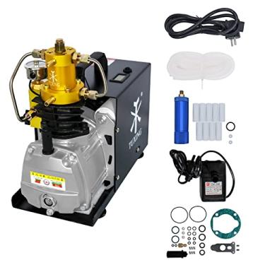 Imagem de TUXING Pcp Air Compressor,4500Psi/300Bar Scuba Compressor, Compressor Elétrico de Pressão Ajustável com Sistema de Resfriamento Duplo Água/Fan para Rifle de Ar Pcp 220V (TXES022)