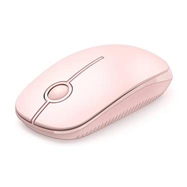 Imagem de Unipows Mouse sem fio – Mouse de computador portátil fino de 2,4 G com nano receptor, óptico móvel com menos ruído para notebook, PC, laptop, computador, Mac (rosa)