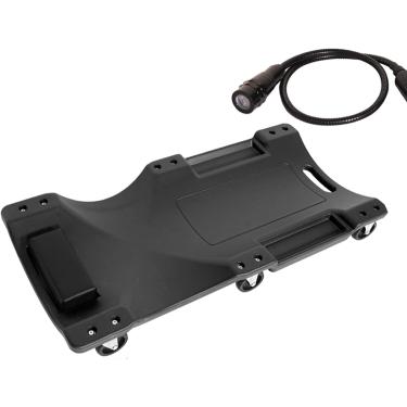 Imagem de Plástico sob a trepadeira do carro, placa de rolamento da esteira rolante da garagem da oficina com 6 rodízios, caixa de ferramentas e placa deitada ergonômica, para oficina e casa, preto