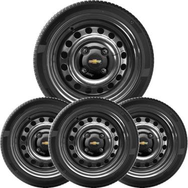 Imagem de 4Un Calota Centro Roda Monza Omega Black Piano Com Logo