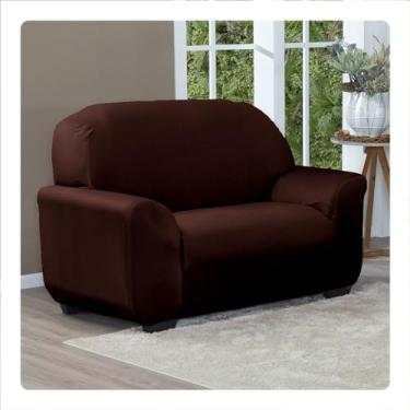 Imagem de Capa Para Sofá 2 Lugares Agarradinha em Tecido Malha Gel Protetor Anti Gato (Tabaco)